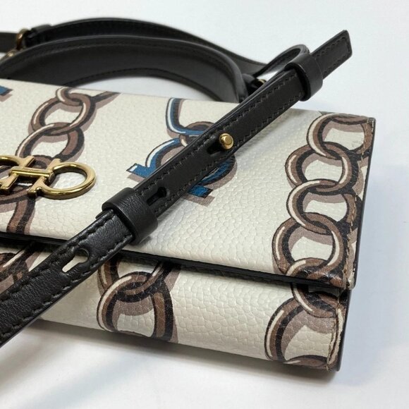 Salvatore Ferragamo Gancini 2WAY Shoulder Bag Hand Bag Leather White - Picture 10 of 16